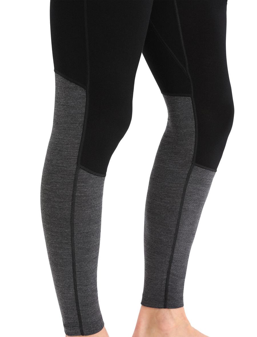 Icebreaker Merino 260 ZoneKnit™ Merino Férfi Leggings Fekete | HU 1130RVDW